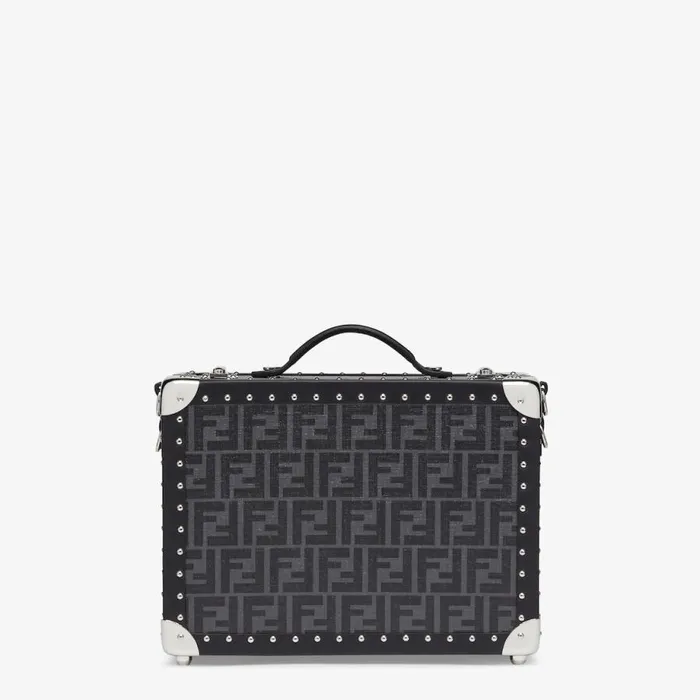 Man Black Fabric Suitcase Black Fendi Travel Bags