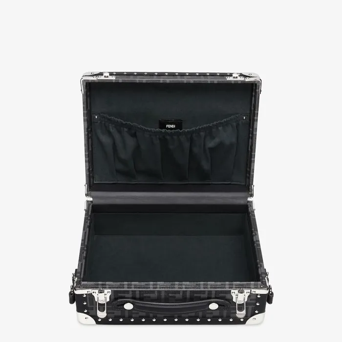 Man Black Fabric Suitcase Black Fendi Travel Bags