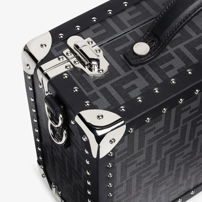 Man Black Fabric Suitcase Black Fendi Travel Bags