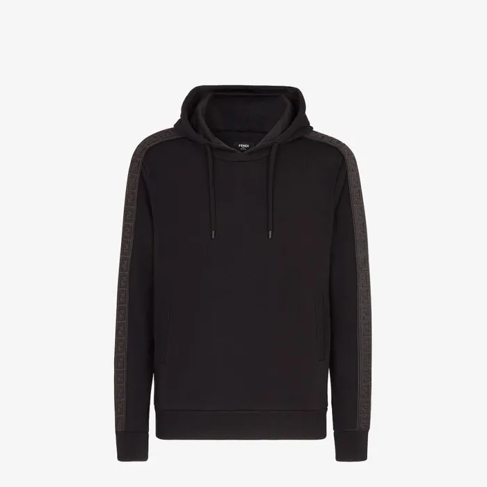 Man Black Jersey Sweatshirt Black Fendi Sweatshirts