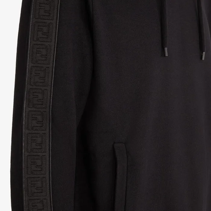 Man Black Jersey Sweatshirt Black Fendi Sweatshirts