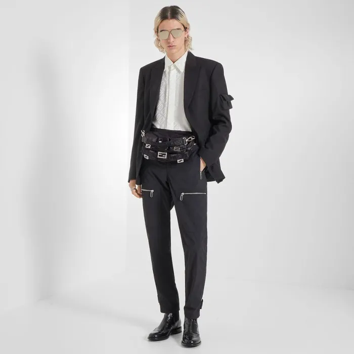 Man Black Leather Chelsea Boots Black Fendi Lace Ups and Boots