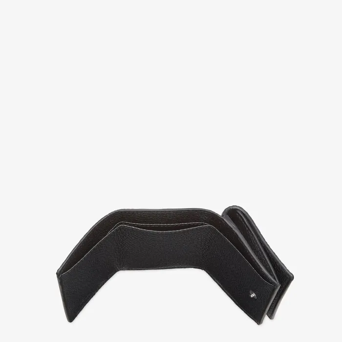 Man Black Leather TriFold Wallet Black Fendi Wallets