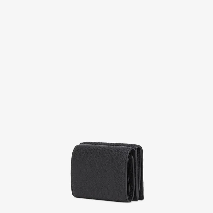 Man Black Leather TriFold Wallet Black Fendi Wallets