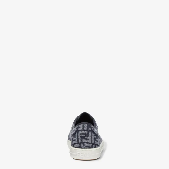Man Blue Denim LowTops Blue Fendi Sneakers