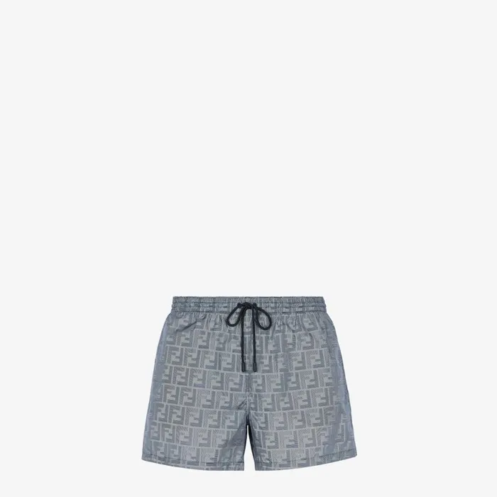 Man Blue Nylon Shorts Blue Fendi Swimwear