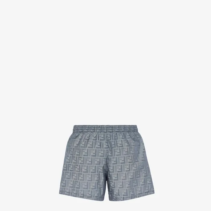 Man Blue Nylon Shorts Blue Fendi Swimwear
