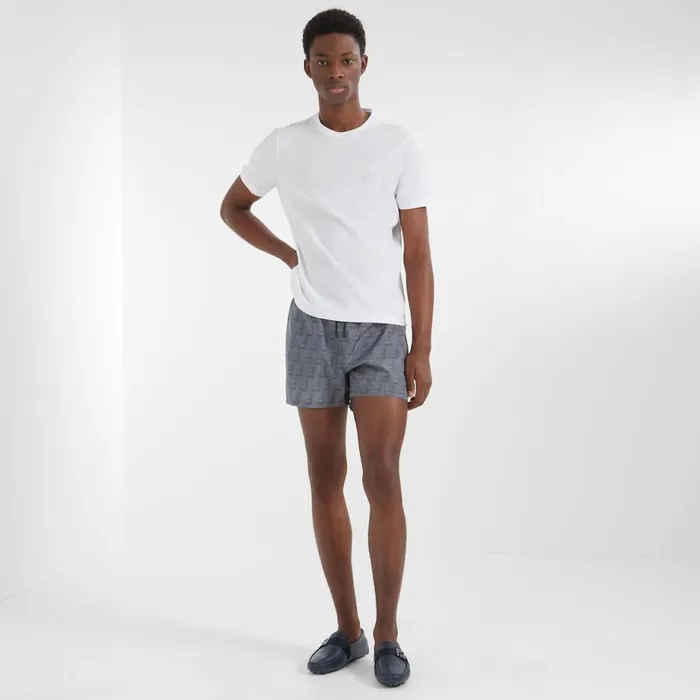 Man Blue Nylon Shorts Blue Fendi Swimwear