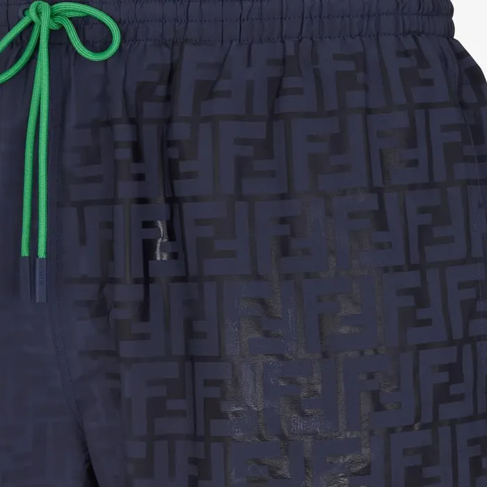 Man Blue Nylon Shorts Blue Fendi Swimwear
