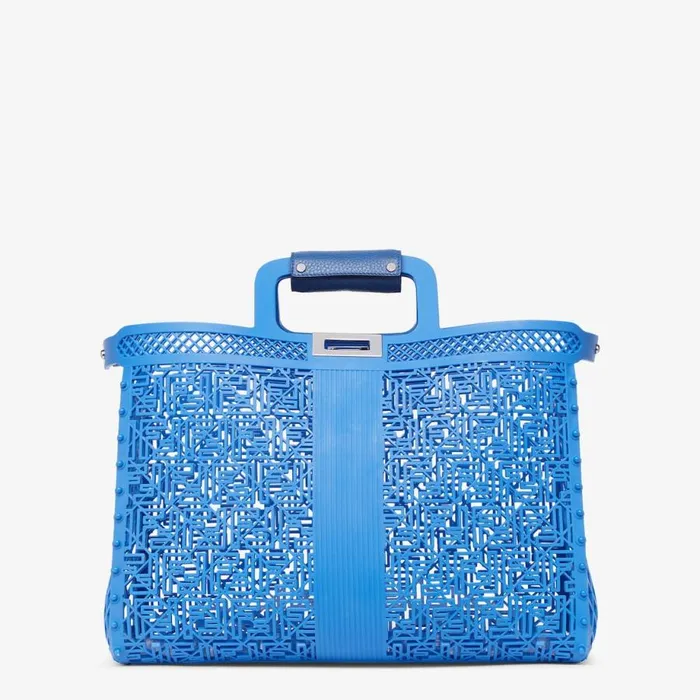 Man Blue Recycled Plastic Bag Blue Fendi Tote Bags