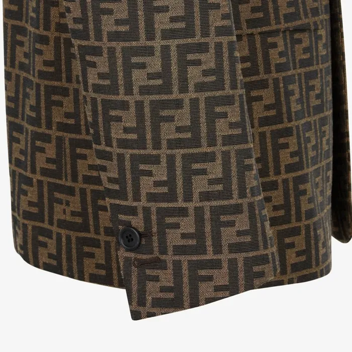 Man Brown Fabric Jacket Brown Fendi Jackets and Suits