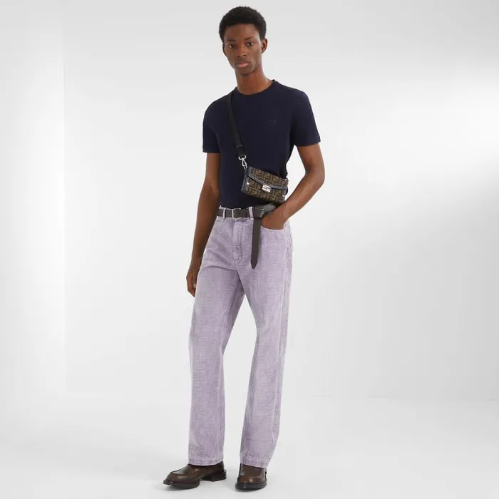 Man Brown Leather Belt Brown Fendi Belts