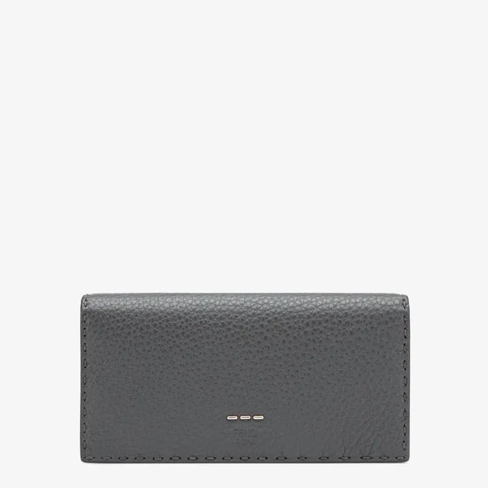 Man Continental In Grey Roman Leather Grey Fendi Wallets