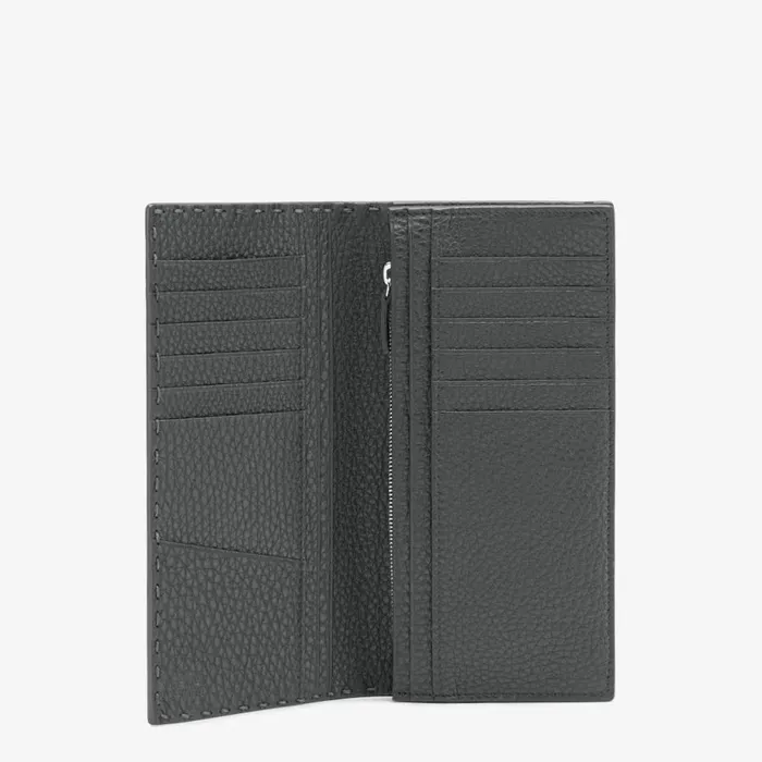 Man Continental In Grey Roman Leather Grey Fendi Wallets
