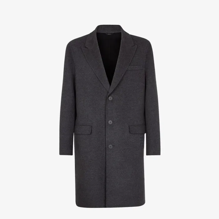 Man Grey Cashmere Coat Grey Fendi Coats and Outerwear