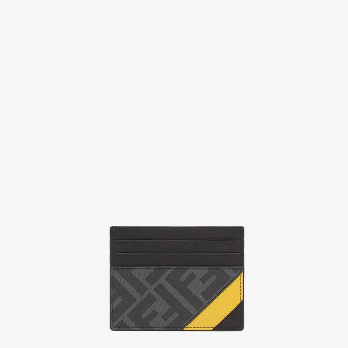 Man Grey Fabric Card Holder Grey Fendi Card Holders