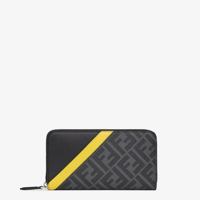 Man Grey Fabric Wallet Grey Fendi Wallets