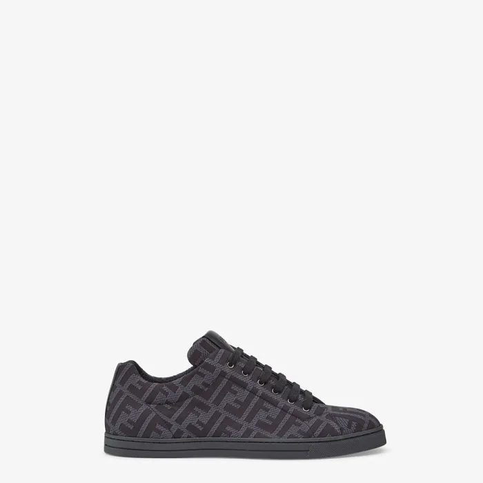 Man Grey Tech Fabric LowTop Grey Fendi Sneakers
