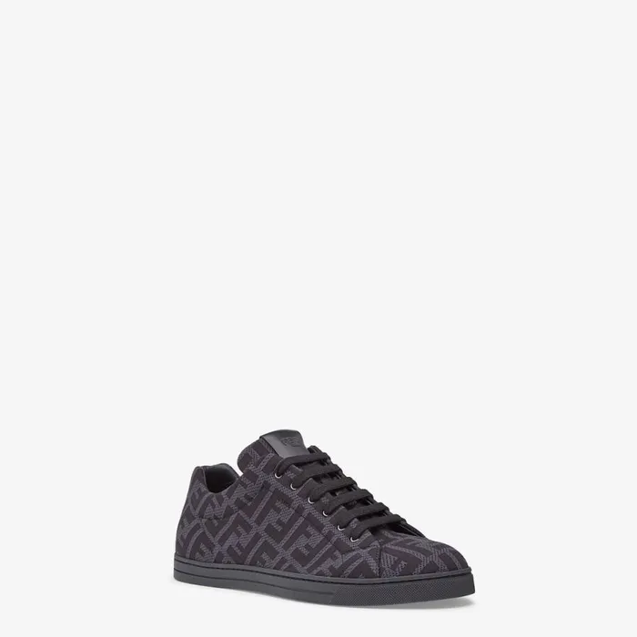 Man Grey Tech Fabric LowTop Grey Fendi Sneakers