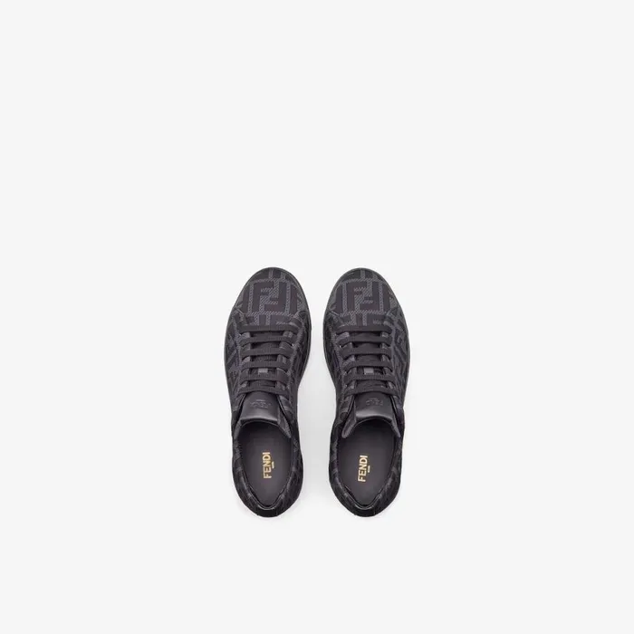Man Grey Tech Fabric LowTop Grey Fendi Sneakers