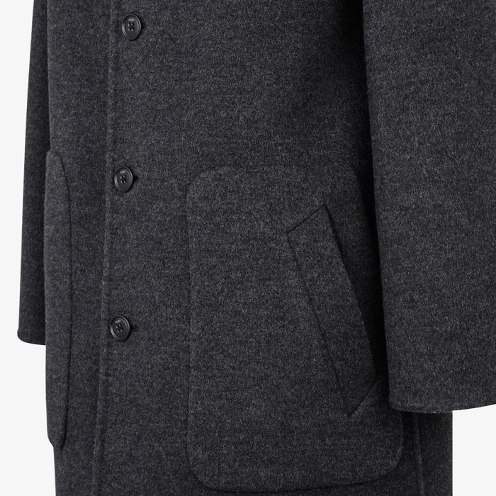Man Grey Wool Coat Grey Fendi Coats and Outerwear