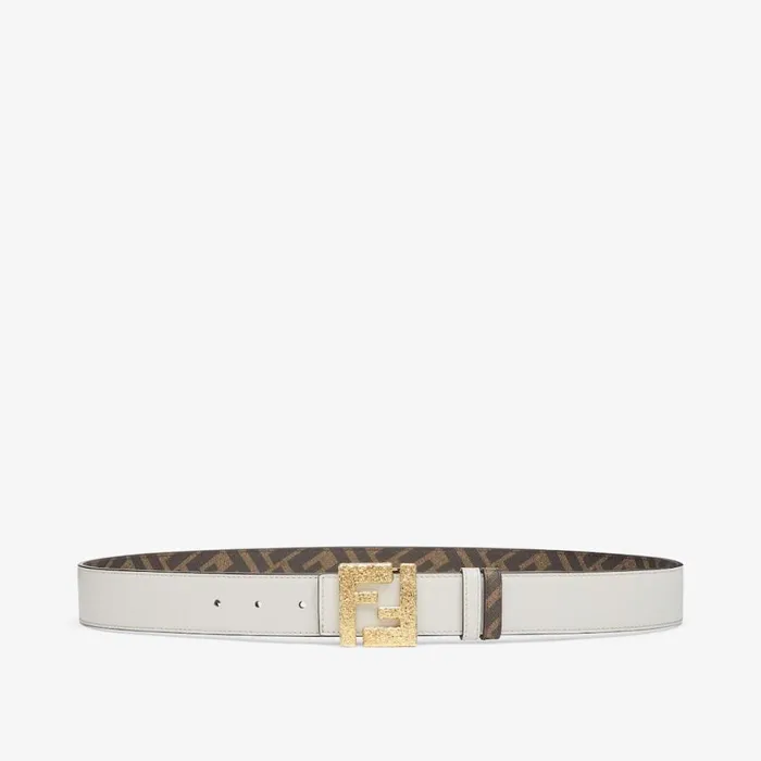 Man Light Grey Leather Reversible Belt Grey Fendi Belts