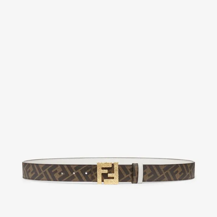 Man Light Grey Leather Reversible Belt Grey Fendi Belts