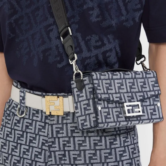 Man Light Grey Leather Reversible Belt Grey Fendi Belts