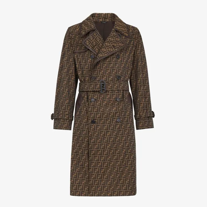 Man Multicolour Fabric Trench Coat Multicolour Fendi Coats and Outerwear