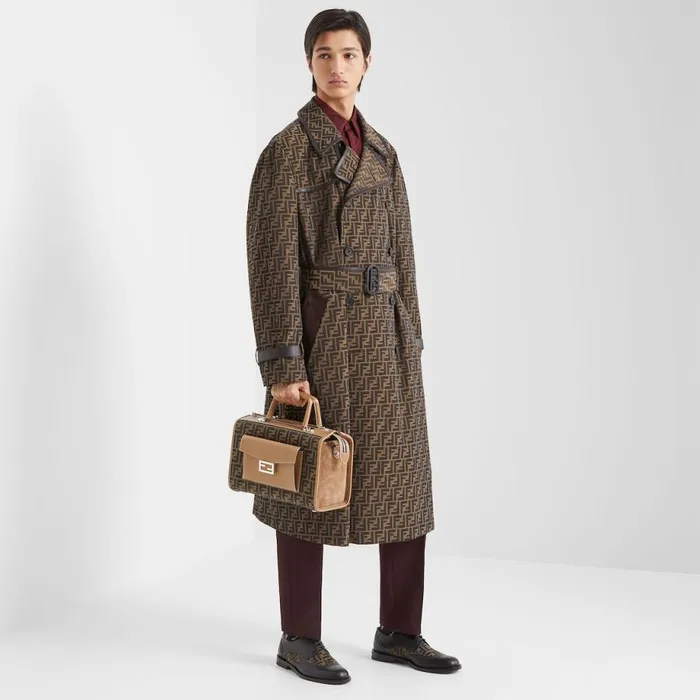 Man Multicolour Fabric Trench Coat Multicolour Fendi Coats and Outerwear