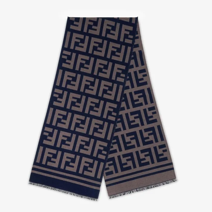 Man Multicolour Silk And Wool Scarf Multicolour Fendi Scarves