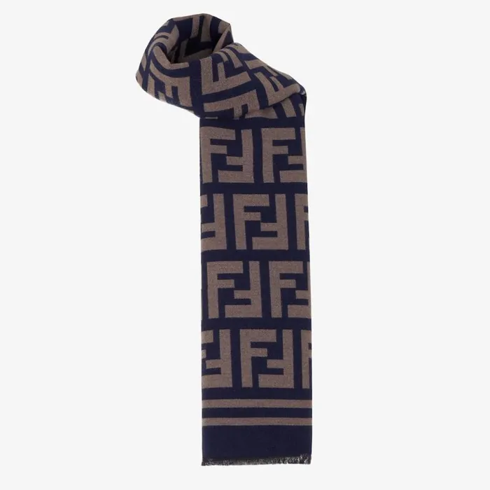 Man Multicolour Silk And Wool Scarf Multicolour Fendi Scarves