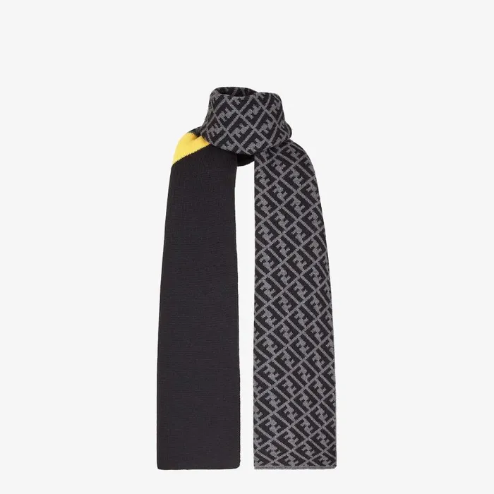 Man Multicolour Wool Scarf Multicolour Fendi Scarves