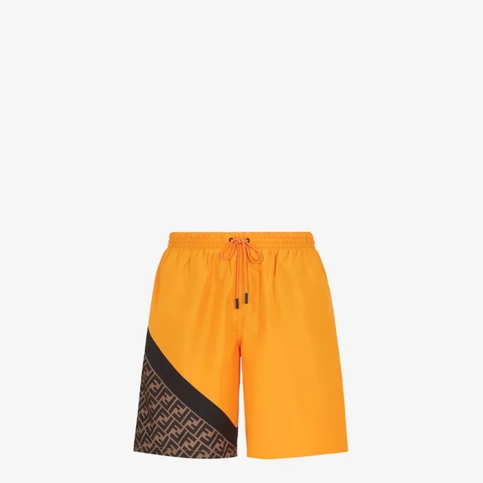 Man Orange Nylon Shorts Orange Fendi Swimwear