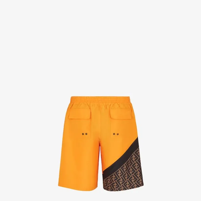 Man Orange Nylon Shorts Orange Fendi Swimwear
