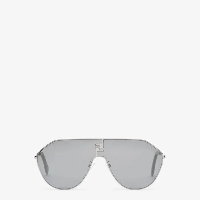 Man Ruthenium Metal Sunglasses With Dark Grey Mirror Lenses Fendi Sunglasses