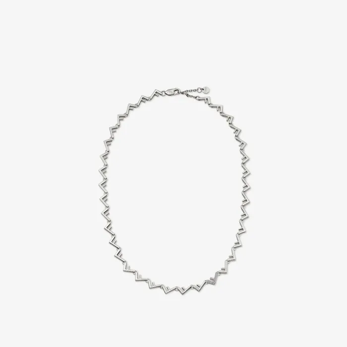 Man SilverColoured Metal Necklace Silver Fendi Necklaces