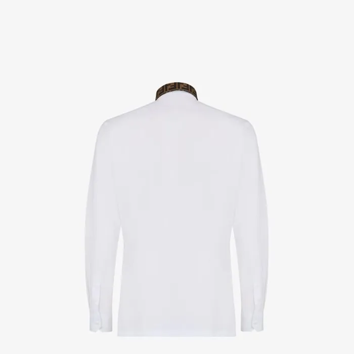 Man White Cotton Shirt White Fendi Shirts