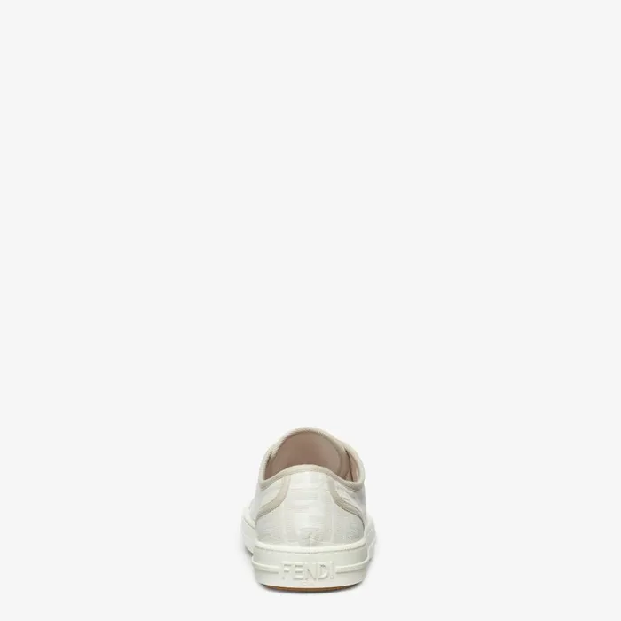 Man White Fabric LowTops White Fendi Sneakers