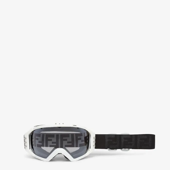 Man White Ski Goggles White Fendi Skiwear