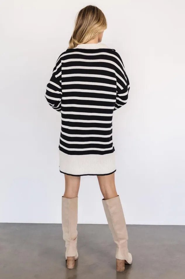 Manon Sweater Dress Ivory Black Women Baltic Born Short Dresses Manon Sweater Dress Ivory Black Women Baltic Born Short Dresses