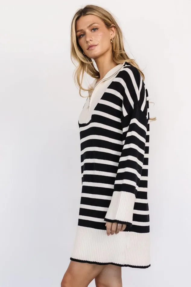 Manon Sweater Dress Ivory Black Women Baltic Born Sweaters