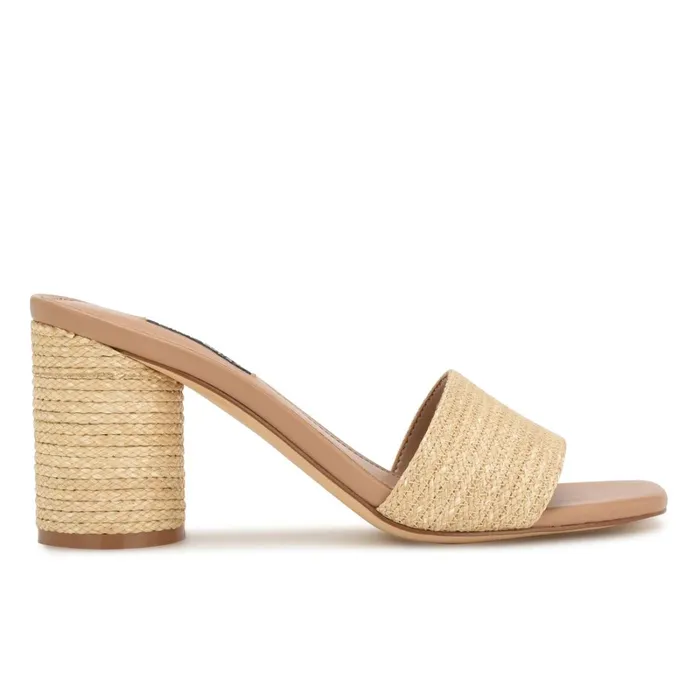 Mapeli Heeled Slide Sandals Natural Women Nine West Heeled