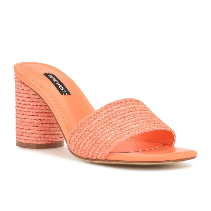 Mapeli Heeled Slide Sandals Orange Women Nine West Sandals Mapeli Heeled Slide Sandals Orange Women Nine West Sandals