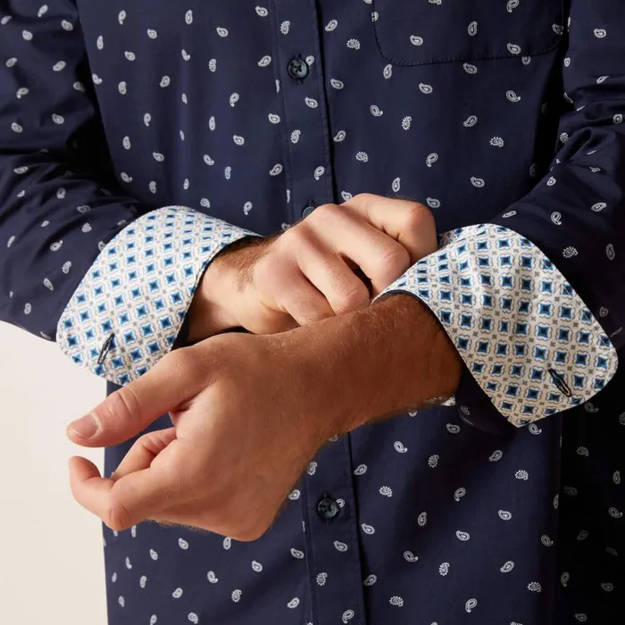 Marco Stretch Modern Fit Shirt Blue Men Ariat Button Down Shirts