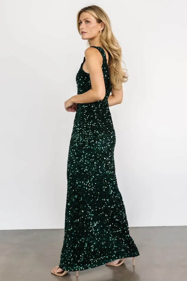 Marilyn Sequin Maxi Gown Emerald Women Baltic Born Embellished Sequin Marilyn Sequin Maxi Gown Emerald Women Baltic Born Embellished Sequin