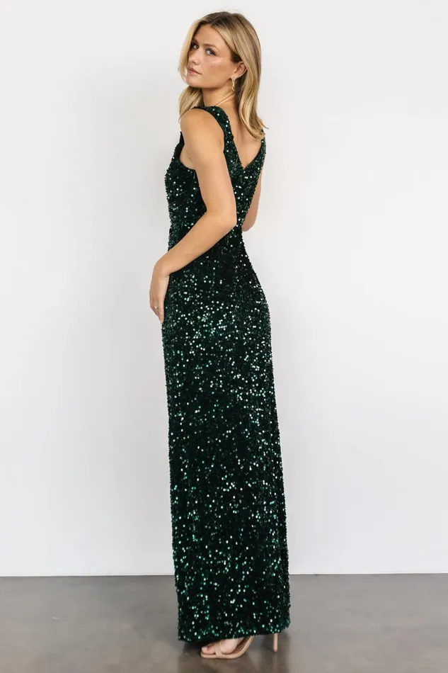 Marilyn Sequin Maxi Gown Emerald Women Baltic Born Embellished Sequin Marilyn Sequin Maxi Gown Emerald Women Baltic Born Embellished Sequin