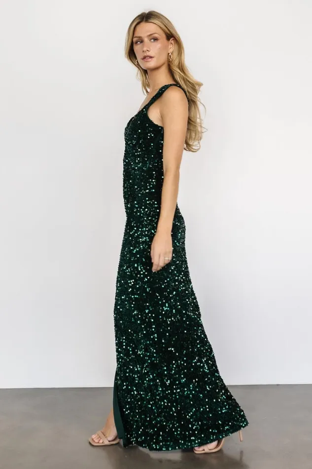 Marilyn Sequin Maxi Gown Emerald Women Baltic Born Embellished Sequin Marilyn Sequin Maxi Gown Emerald Women Baltic Born Embellished Sequin