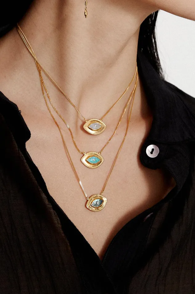Mariya Evil Eye Necklace Moonstone Women Chan Luu Necklaces