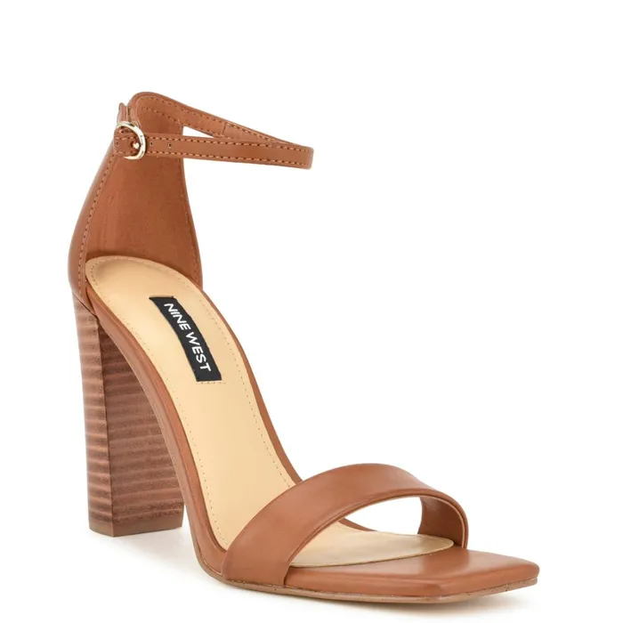Marrie Ankle Strap Sandals Dark Natural Women Nine West Dress
